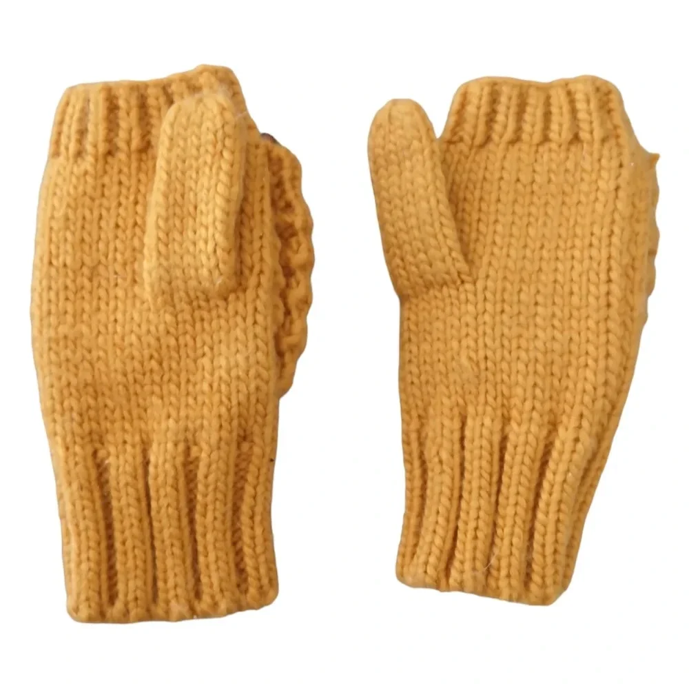 Fingerless Mittens Gold - One Size Fits Most